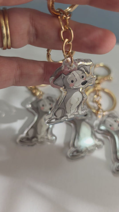 Pet Keychain 071 - Grey - Greyhound