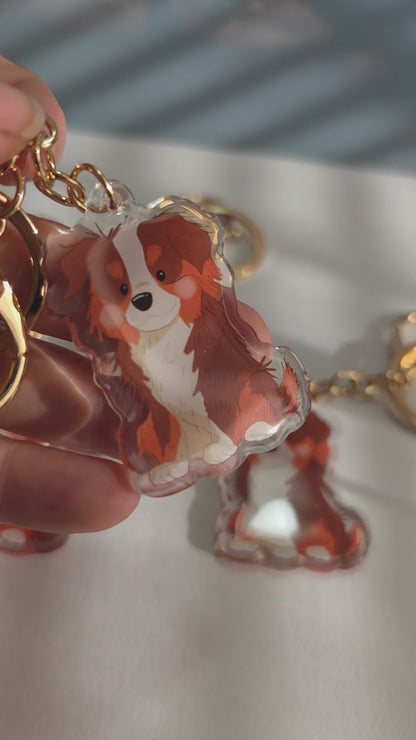 Pet Keychain 034 - Red Tricolour - Aussie Shepherd