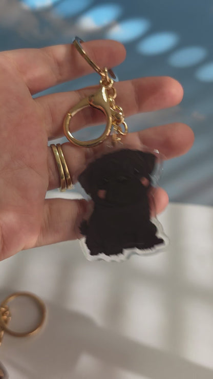 Pet Keychain 047 - Black - Pug