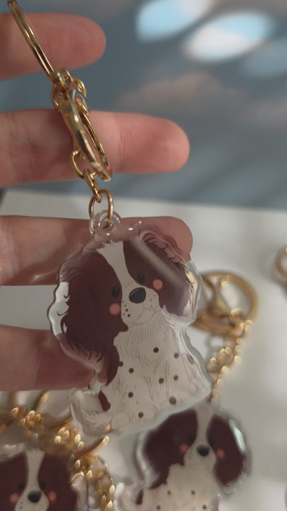 Pet Keychain 061 - Brown and White - Springer Spaniel