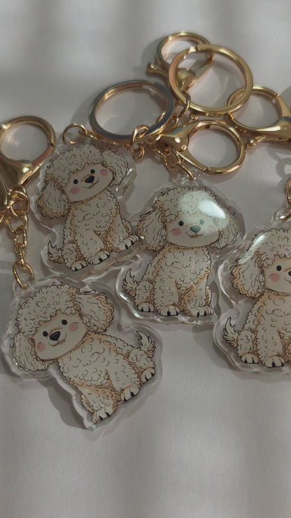 Pet Keychain 057 - White - Poodle