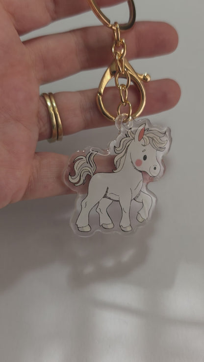 Pet Keychain 101 - White - Horse