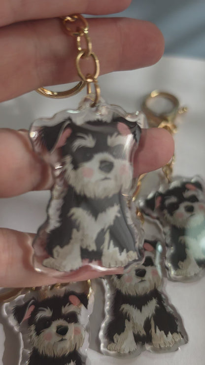 Pet Keychain 049 - Black - Schnauzer