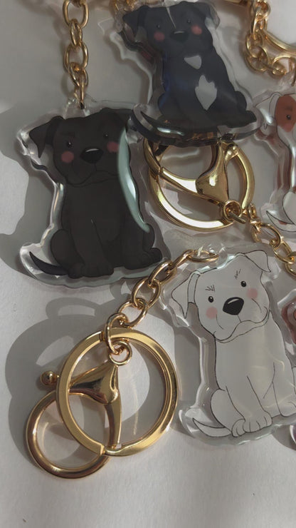 Pet Keychain 001 - Tuxedo - Staffordshire Bull Terrier