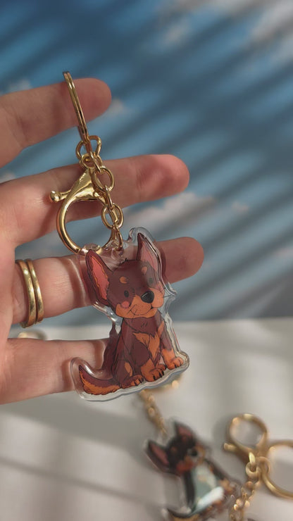 Pet Keychain 027 - Red - Kelpie