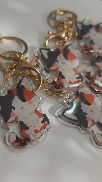 Pet Keychain 080 - Calico - Cat