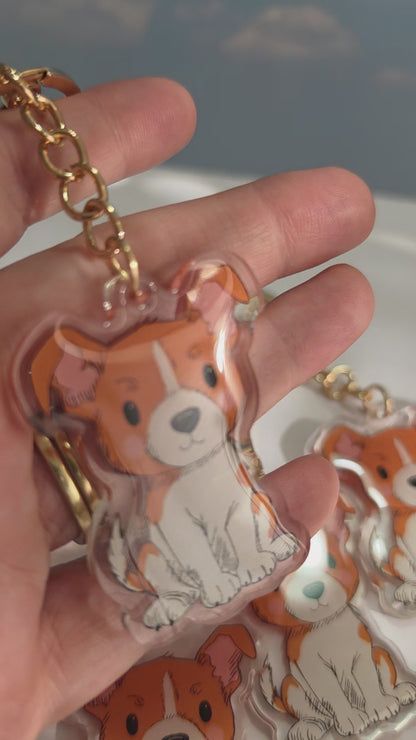 Pet Keychain 070 - White and Tan - Jack Russell Terrier