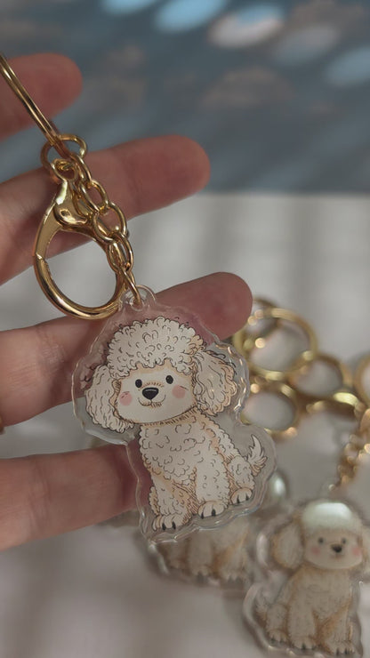Pet Keychain 057 - White - Poodle