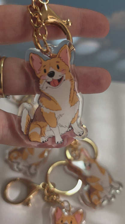 Pet Keychain 064 - Fawn - Corgi
