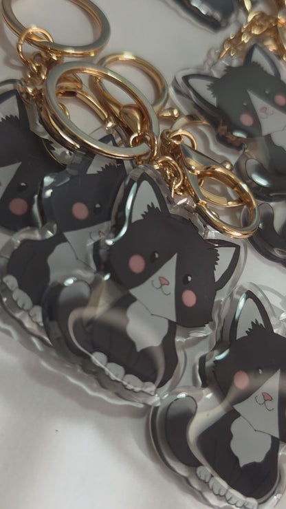 Pet Keychain 087 - Tuxedo - Cat