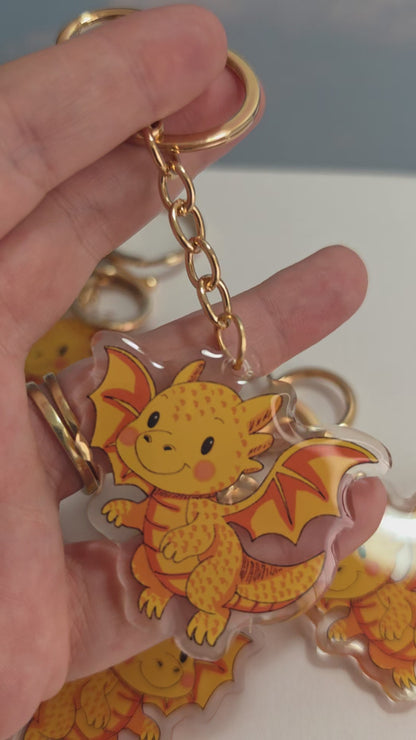 Pet Keychain 095 - Gold - Dragon