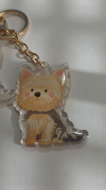 Pet Keychain 051 - Black - Yorkshire Terrier
