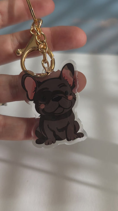 Pet Keychain 045 - Black - French Bulldog