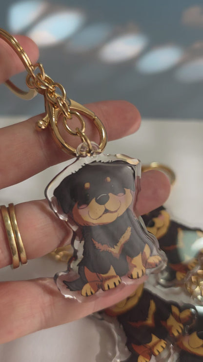 Pet Keychain 065 - Black and Tan - Rottweiler
