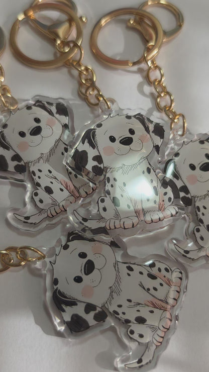 Pet Keychain 066 - Black and White - Dalmatian