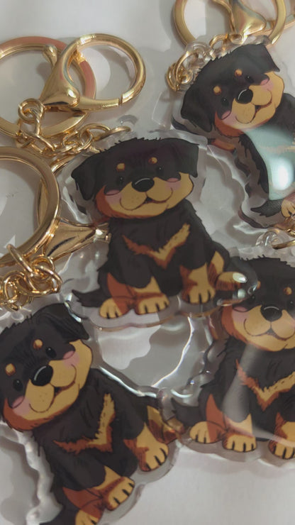 Pet Keychain 065 - Black and Tan - Rottweiler