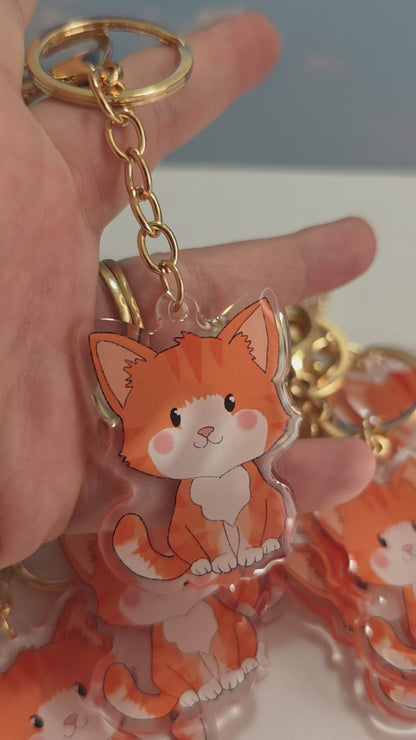 Pet Keychain 084 - Orange Blaze - Cat