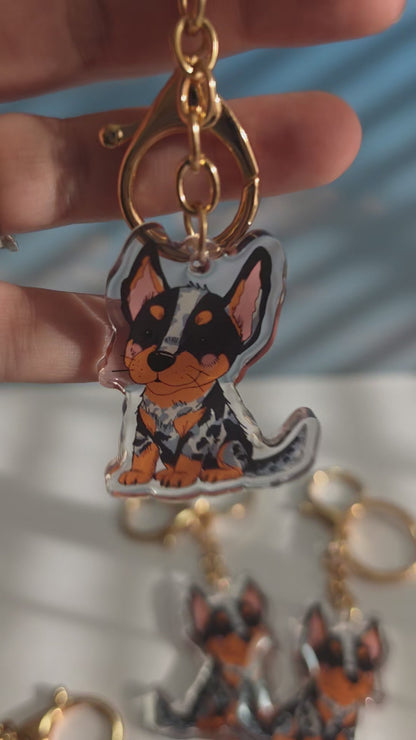 Pet Keychain 031 - Blue - Heeler