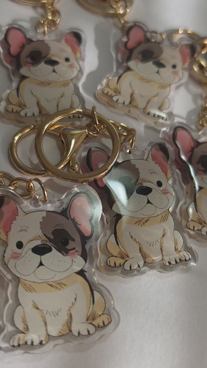 Pet Keychain 046 - Cream - French Bulldog