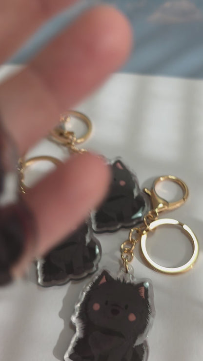 Pet Keychain 054 - Black - Pomeranian
