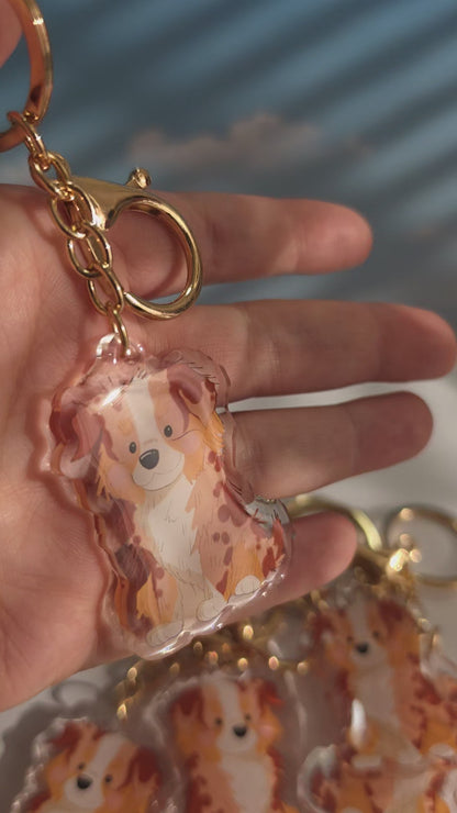 Pet Keychain 035 - Red Merle - Aussie Shepherd