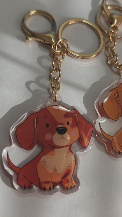 Pet Keychain 011 - Red - Dachshund