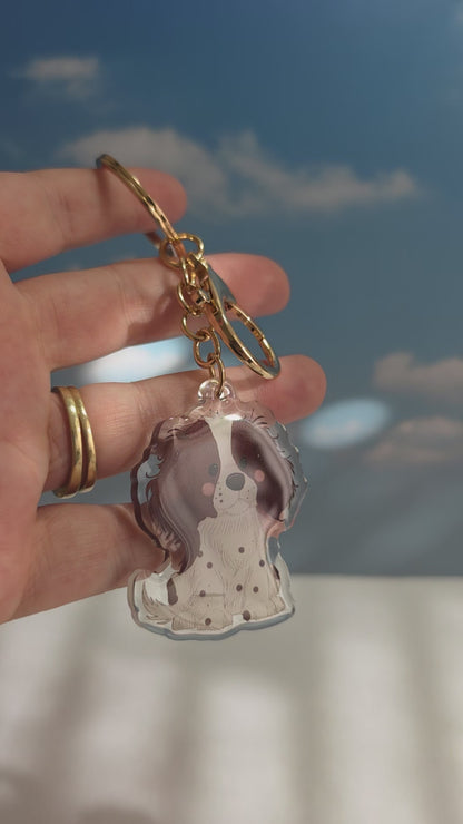 Pet Keychain 061 - Brown and White - Springer Spaniel