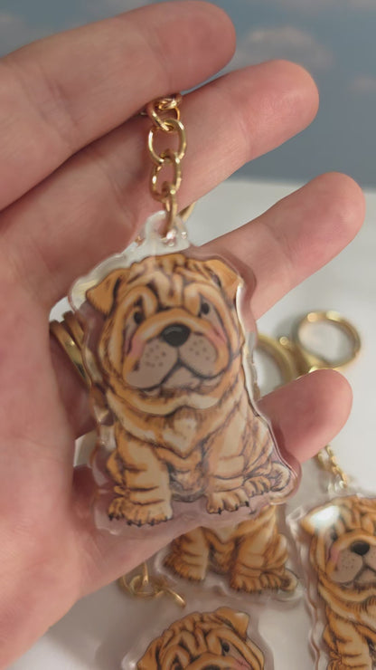 Pet Keychain 069 - Fawn - Shar Pei