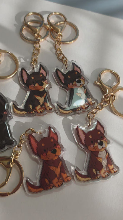 Pet Keychain 025 - Black - Kelpie