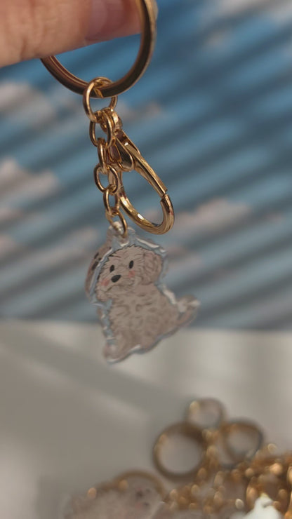 Pet Keychain 021 - White - Cavoodle