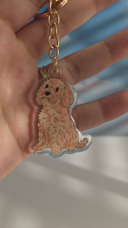Pet Keychain 017 - Cream - Cavoodle