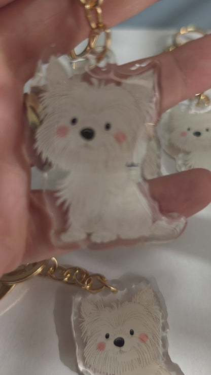 Pet Keychain 052 - White - Yorkshire Terrier