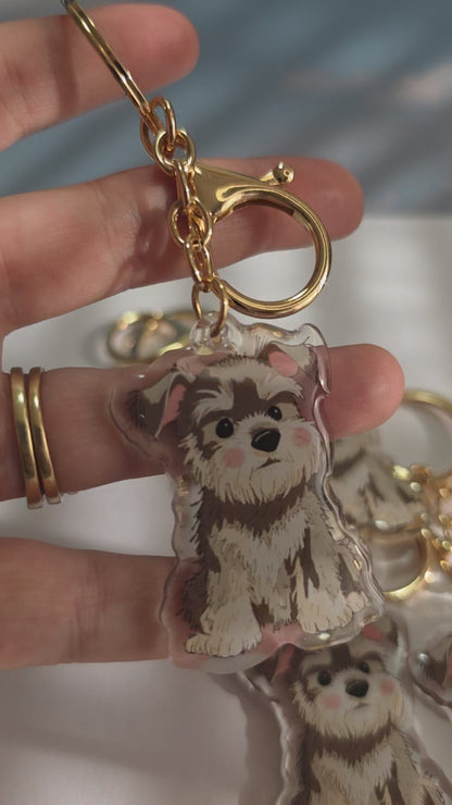 Pet Keychain 050 - Grey - Schnauzer
