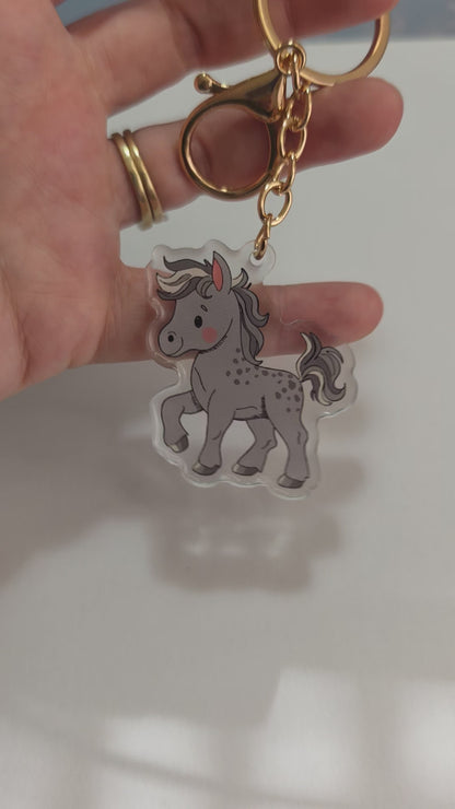 Pet Keychain 104 - Grey - Horse