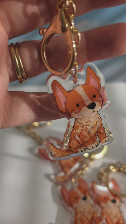Pet Keychain 032 - Red - Heeler