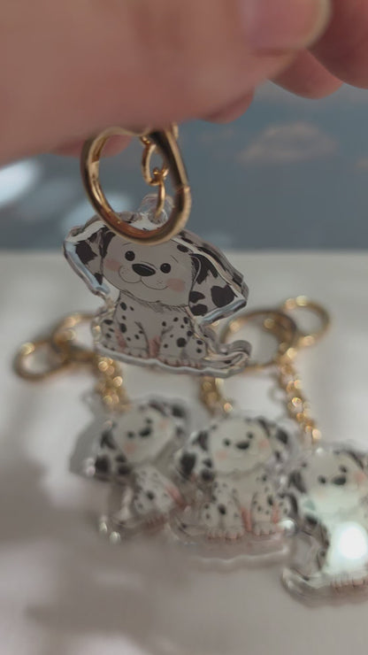 Pet Keychain 066 - Black and White - Dalmatian