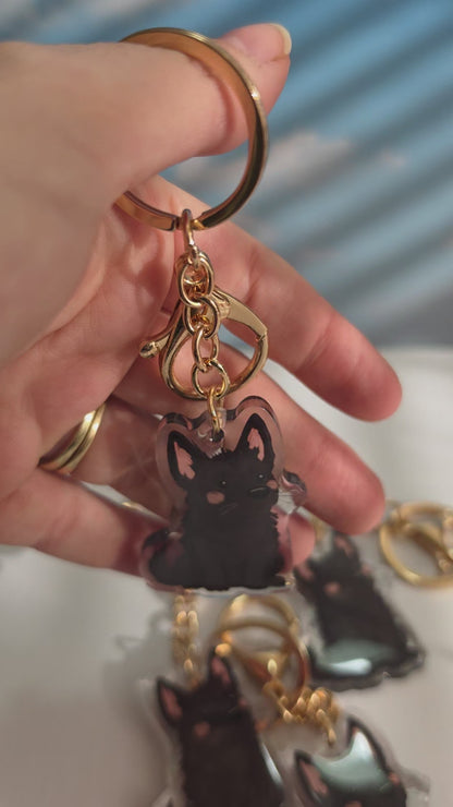 Pet Keychain 024 - Black - German Shepherd