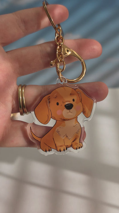 Pet Keychain 012 - Cream - Dachshund