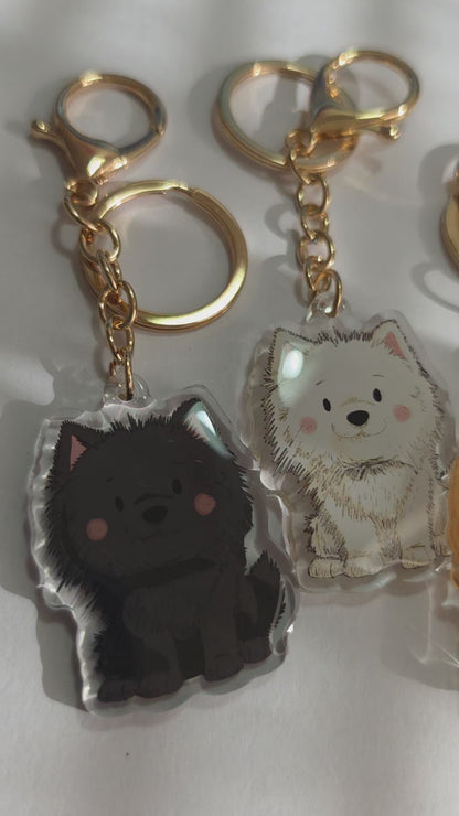 Pet Keychain 054 - Black - Pomeranian