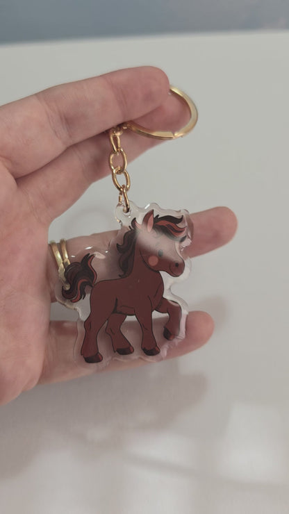 Pet Keychain 100 - Brown - Horse