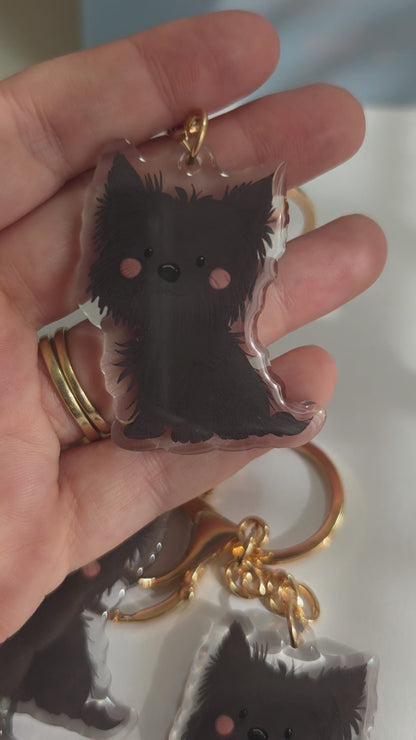 Pet Keychain 051 - Black - Yorkshire Terrier