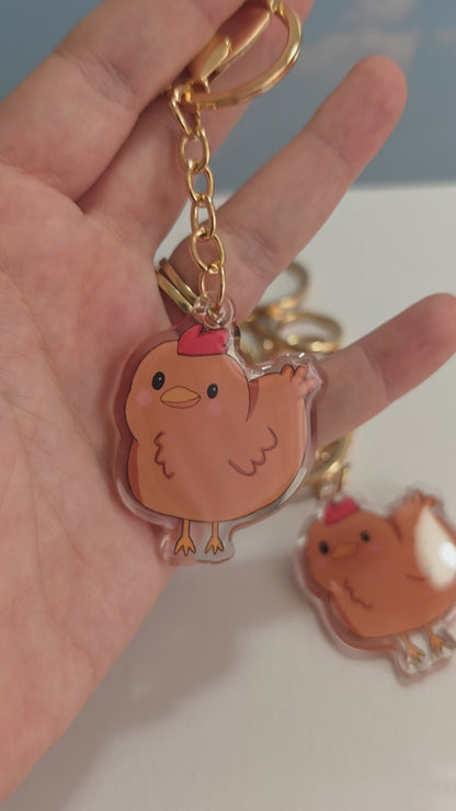 Pet Keychain 093 - Brown - Chicken