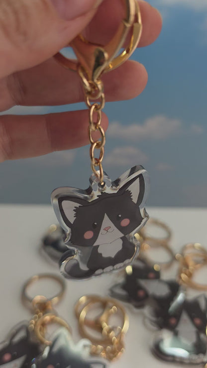 Pet Keychain 087 - Tuxedo - Cat