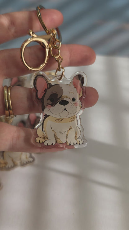 Pet Keychain 046 - Cream - French Bulldog