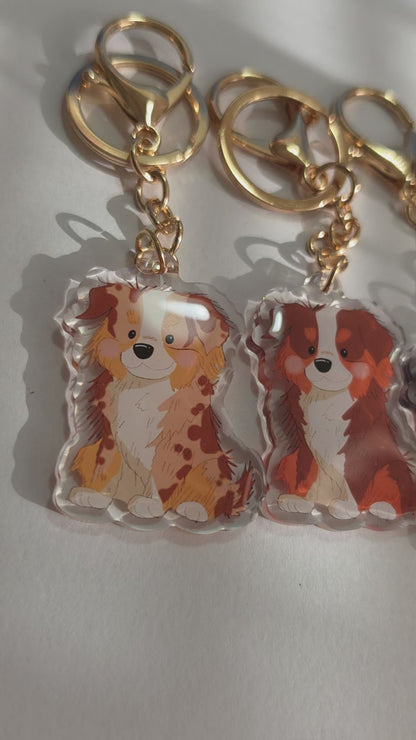 Pet Keychain 036 - Blue Merle - Aussie Shepherd