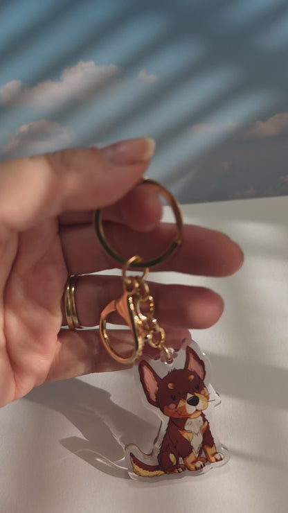 Pet Keychain 028 - Red Tricolour - Kelpie
