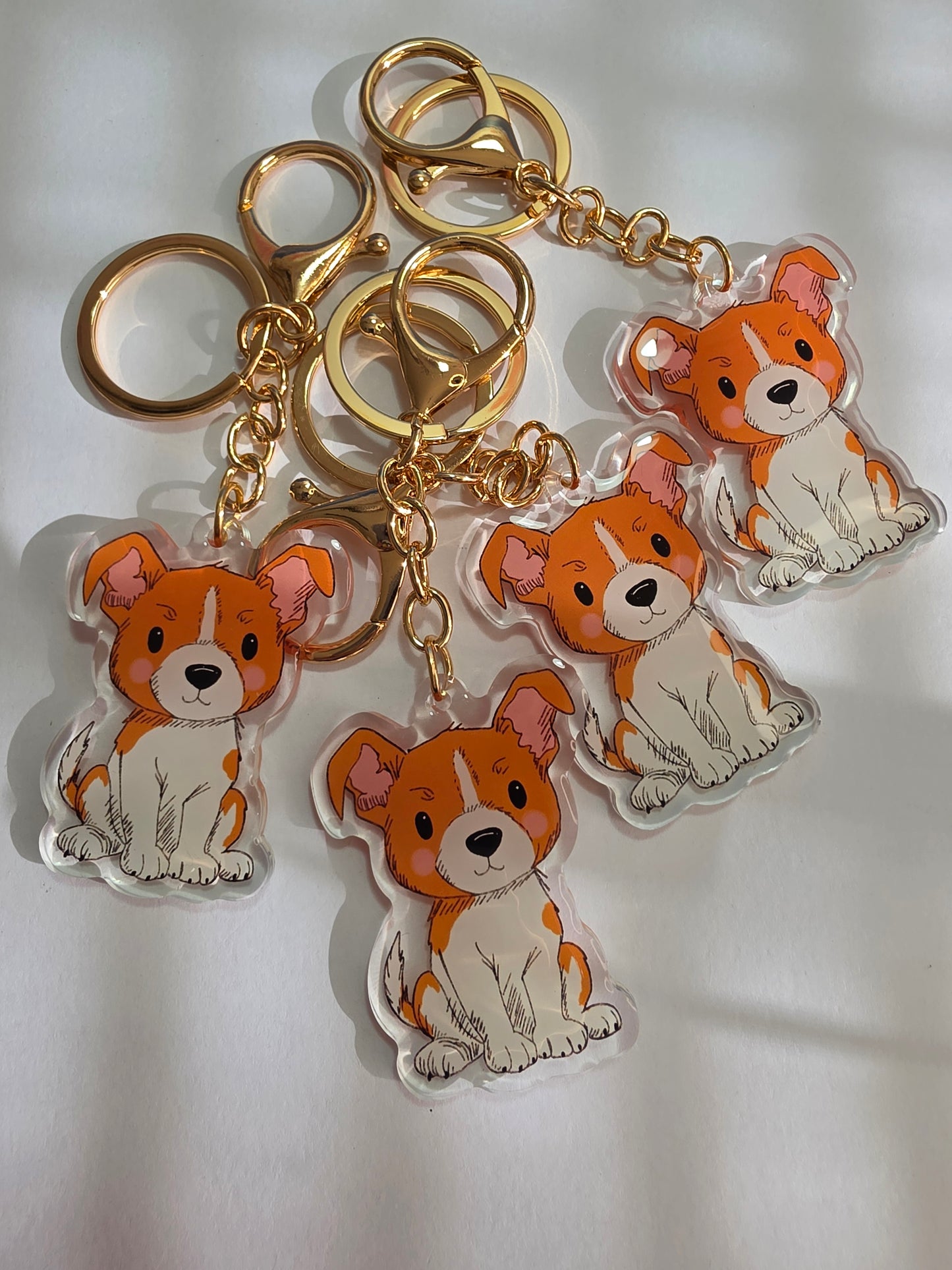 Pet Keychain 070 - White and Tan - Jack Russell Terrier