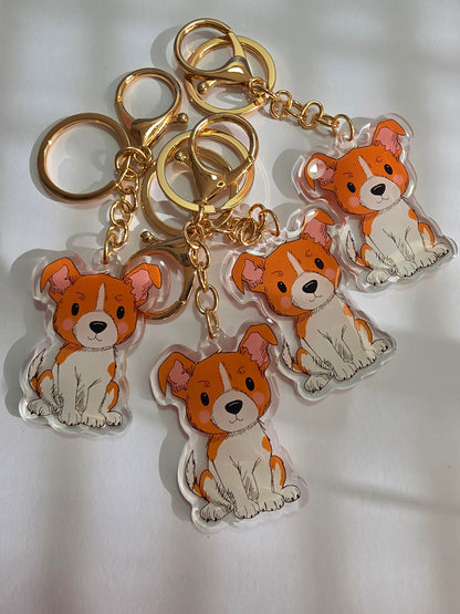 Pet Keychain 070 - White and Tan - Jack Russell Terrier