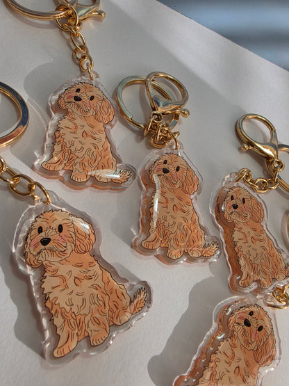 Pet Keychain 017 - Cream - Cavoodle
