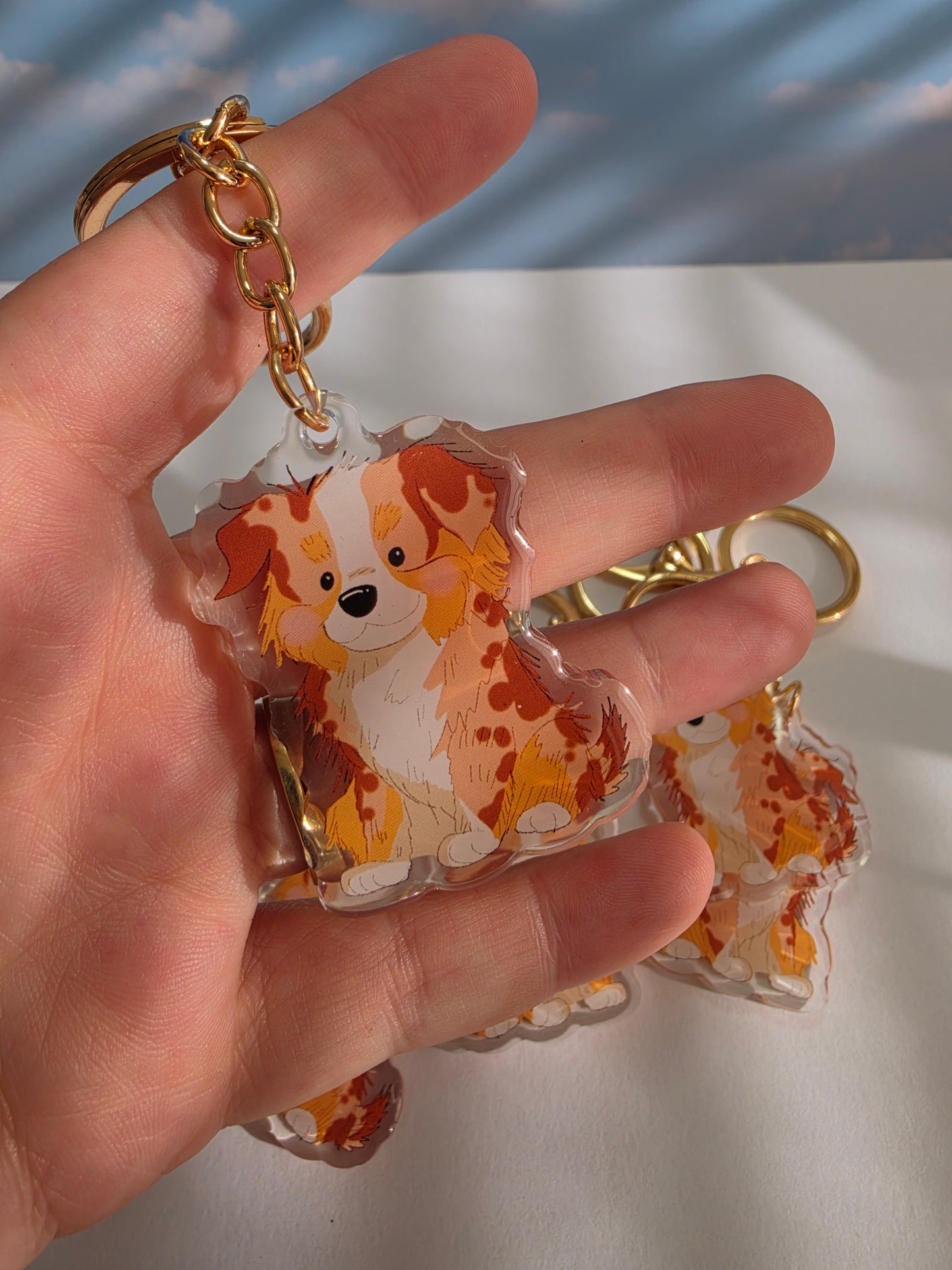 Pet Keychain 035 - Red Merle - Aussie Shepherd